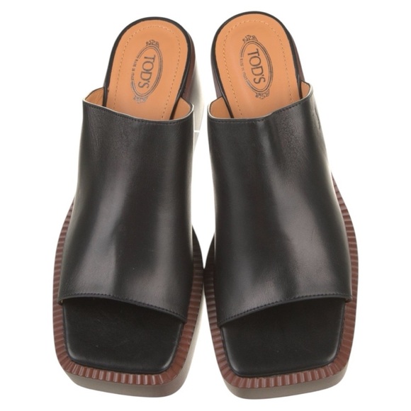 Tod’s | 80mm Leather Platform Mules in Black - Size IT 39 - Picture 4 of 6